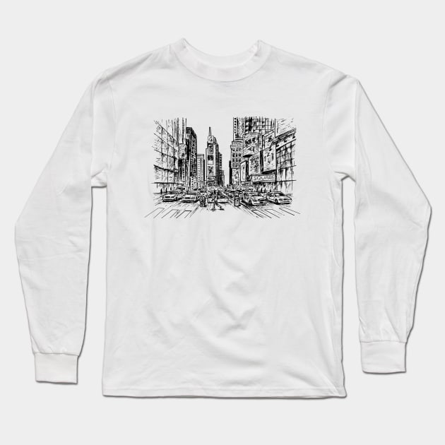 Times Square Long Sleeve T-Shirt by TeesAndTheCities